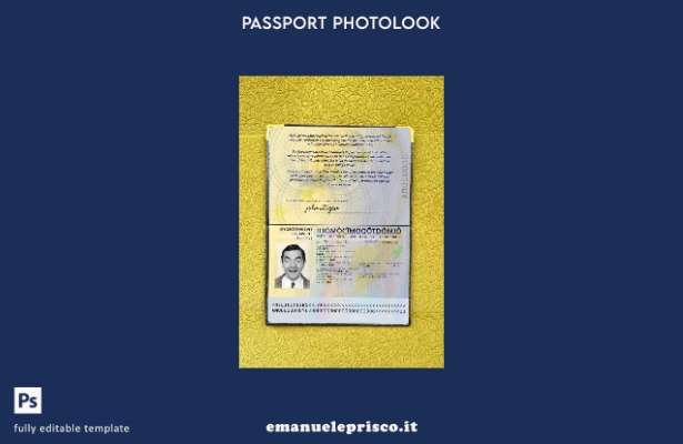 modello di aspetto fotografico per passaporto Ilia in stile verificato